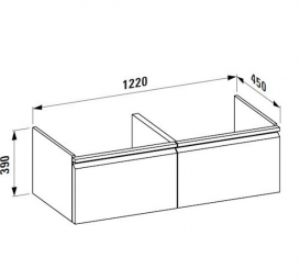 Тумба для двойной раковины Laufen Pro A подвесная ДВП венге H4830810954231
