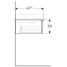 Тумба для двох раковин Geberit iCon з двома висувними ящиками і полицею ДСП білий/матове покриття 841320000