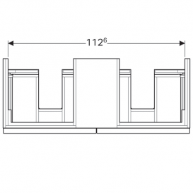 Тумба для двох раковин Geberit iCon з двома висувними ящиками і полицею ДСП білий/матове покриття 841320000