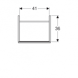 Тумба для раковины Geberit Acanto с одной дверью и сифоном ДСП лава матовый /лава глянцевое стекло 500.608.JK.2
