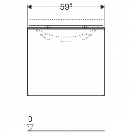Тумба для раковини Geberit Acanto з укороченим вильотом ДСП білий глянець/біле глянцеве скло 500.614.01.2