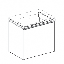 Тумба для раковины Geberit Acanto с укороченным вылетом ДСП лава матовый/лава глянцевое стекло 500.614.JK.2