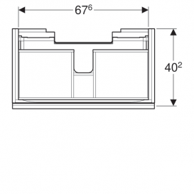Тумба для раковини Geberit Acanto з укороченим вильотом ДСП пісочно-сірий матовий/пісочно-сіре глянцеве скло 500.615.JL.2