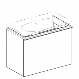 Тумба для раковины Geberit Acanto с укороченным вылетом ДСП лава матовый/лава глянцевое стекло 500.615.JK.2