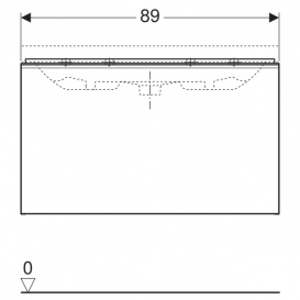 Тумба для раковини Geberit Acanto з укороченим вильотом ДСП пісочно-сірий матовий/пісочно-сіре глянцеве скло 500.616.JL.2