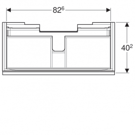 Тумба для раковини Geberit Acanto з укороченим вильотом ДСП чорний матовий/чорне глянсове скло 500.616.16.1