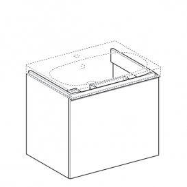 Тумба для раковины Geberit Acanto с выдвижным и внутренним выдвижным ящиком ДСП белый глянец/белое глянцевое стекло 500.610.01.2