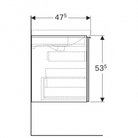 Тумба для раковины Geberit Acanto с выдвижным и внутренним выдвижным ящиком ДСП белый глянец/белое глянцевое стекло 500.610.01.2
