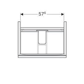 Тумба для раковины Geberit Acanto с выдвижным и внутренним выдвижным ящиком ДСП белый глянец/белое глянцевое стекло 500.610.01.2