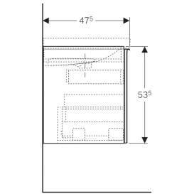 Тумба для раковины Geberit Acanto с выдвижным и внутренним выдвижным ящиком ДСП белый глянец/белое глянцевое стекло 500.612.01.2
