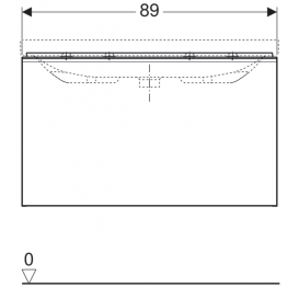 Тумба для раковины Geberit Acanto с выдвижным и внутренним выдвижным ящиком ДСП черный матовый/черное глянцевое стекло 500.612.16.1