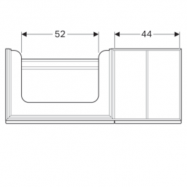 Тумба для раковины Geberit Citterio с двумя выдвижными ящиками и полкой справа ДСП бежевое глянцевое стекло/бежевый дуб 500.562.JI.1500.562.JI.1