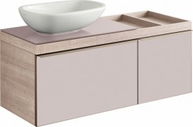 Тумба для раковини Geberit Citterio з двома висувними ящиками і полицею ДСП бежевий/бежевий дуб 500.564.JI.1