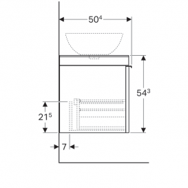 Тумба для раковины Geberit Citterio с двумя выдвижными ящиками и полкой ДСП бежевый/бежевый дуб 500.565.JI.1