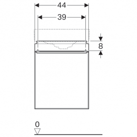 Тумба для раковини Geberit Citterio з одними дверима ДСП сіро-коричневе глянцеве скло/бежевий дуб 500.555.JI.1