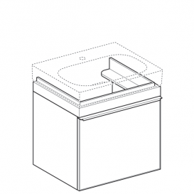 Тумба для раковини Geberit Citterio з одним висувним ящиком ДСП бежеве глянцеве скло/бежевий дуб 500.556.JI.1