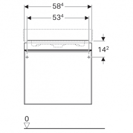 Тумба для раковини Geberit Citterio з одним висувним ящиком ДСП чорне глянцеве скло/сіро-коричневий дуб 500.556.JJ.1