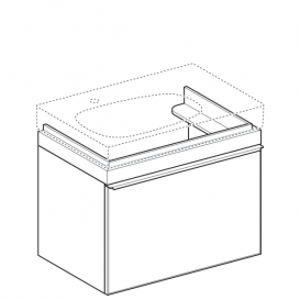 Тумба для раковини Geberit Citterio з одним висувним ящиком ДСП бежеве глянцеве скло/бежевий дуб 500.557.JI.1