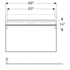 Тумба для раковини Geberit Citterio з одним висувним ящиком ДСП бежеве глянцеве скло/бежевий дуб 500.559.JI.1