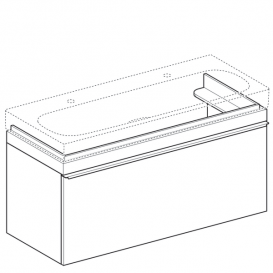 Тумба для раковины Geberit Citterio с одним выдвижным ящиком ДСП бежевое глянцевое стекло/бежевый дуб 500.566.JI.1