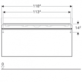 Тумба для раковины Geberit Citterio с одним выдвижным ящиком ДСП черное глянцевое стекло/серо-коричневый дуб 500.566.JJ.1
