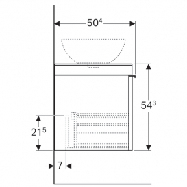 Тумба для раковины Geberit Citterio с одним выдвижным ящиком ДСП бежевый/бежевый дуб 500.558.JI.1