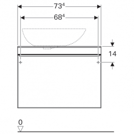 Тумба для раковины Geberit Citterio с одним выдвижным ящиком ДСП черный/серо-коричневый дуб 500.558.JJ.1