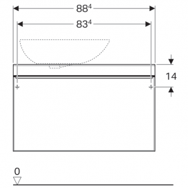 Тумба для раковини Geberit Citterio з одним висувним ящиком ДСП бежевий/бежевий дуб 500.560.JI.1