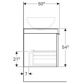 Тумба для раковини Geberit Citterio з одним висувним ящиком ДСП бежевий/бежевий дуб 500.560.JI.1