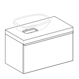 Тумба для раковини Geberit Citterio з одним висувним ящиком ДСП бежевий/бежевий дуб 500.560.JI.1