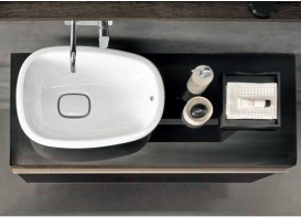 Тумба для раковины Geberit Citterio с одним выдвижным ящиком ДСП черный/серо-коричневый дуб 500.560.JJ.1