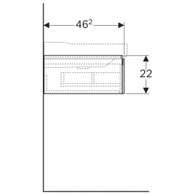 Тумба для раковини Geberit Xeno² з одним висувним ящиком ДСП білий/високоглянцевий покриття 500.505.01.1