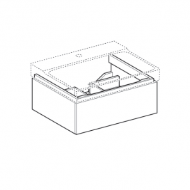 Тумба для раковини Geberit Xeno² з одним висувним ящиком ДСП білий/високоглянцевий покриття 500.505.01.1