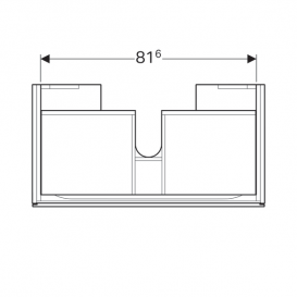 Тумба для раковини Geberit Xeno² з одним висувним ящиком ДСП сірий/меламін деревна структура 500.508.43.1