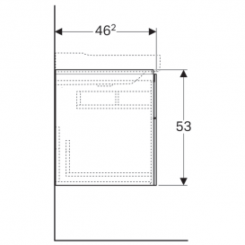 Тумба для раковины Geberit Xeno² с двумя выдвижными ящиками ДСП серый/меламин древесная структура 500.506.43.1