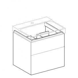 Тумба для раковины Geberit Xeno² с двумя выдвижными ящиками ДСП серый/меламин древесная структура 500.506.43.1