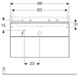 Тумба для раковины Geberit Xeno² с двумя выдвижными ящиками ДСП белый/высокоглянцевое покрытие 500.509.01.1