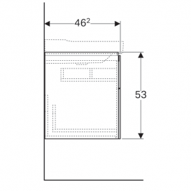 Тумба для раковини Geberit Xeno² з двома висувними ящиками ДСП сірий/меламін деревна структура 500.509.43.1