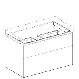 Тумба для раковини Geberit Xeno² з двома висувними ящиками ДСП сірий/меламін деревна структура 500.509.43.1