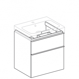Тумба для раковини Geberit iCon з двома висувними ящиками ДСП білий/високоглянцеве покриття 840360000