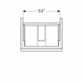 Тумба для раковины Geberit iCon с двумя выдвижными ящиками ДСП платиновый/высокоглянцевое покрытие 840362000
