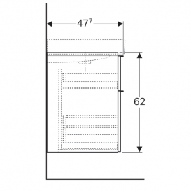 Тумба для раковины Geberit iCon с двумя выдвижными ящиками ДСП лава/матовое покрытие 841361000