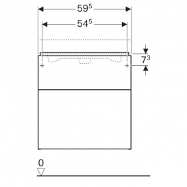 Тумба для раковини Geberit iCon з двома висувними ящиками ДСП натуральний дуб/меламін деревна структура 841362000