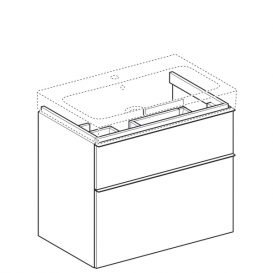 Тумба для раковины Geberit iCon с двумя выдвижными ящиками ДСП белый/высокоглянцевое покрытие 840375000