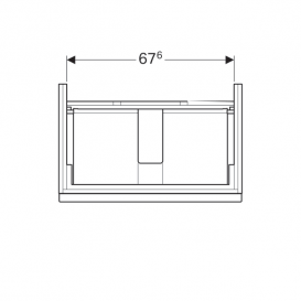 Тумба для раковины Geberit iCon с двумя выдвижными ящиками ДСП платиновый/высокоглянцевое покрытие 840377000