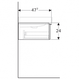 Тумба для раковини Geberit iCon з одним висувним ящиком ДСП лава/матове покриття 841261000