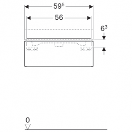 Тумба для раковини Geberit iCon з одним висувним ящиком ДСП лава/матове покриття 841261000
