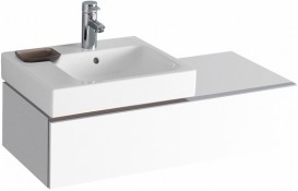 Тумба для раковины Geberit iCon с одним выдвижным ящиком и полкой ДСП белый/высокоглянцевое покрытие 840490000