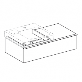 Тумба для раковины Geberit iCon с одним выдвижным ящиком и полкой ДСП натуральный дуб/меламин древесная структура 841492000