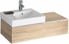 Тумба для раковины Geberit iCon с одним выдвижным ящиком и полкой ДСП натуральный дуб/меламин древесная структура 841492000